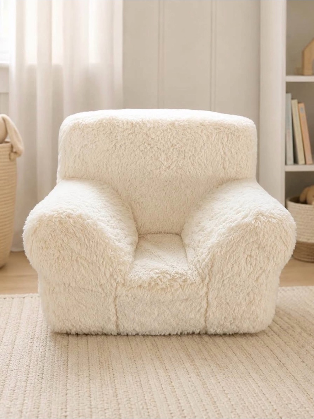 Pottery Barn Kids Gotz Doll White Faux Fur Anywhere Chair